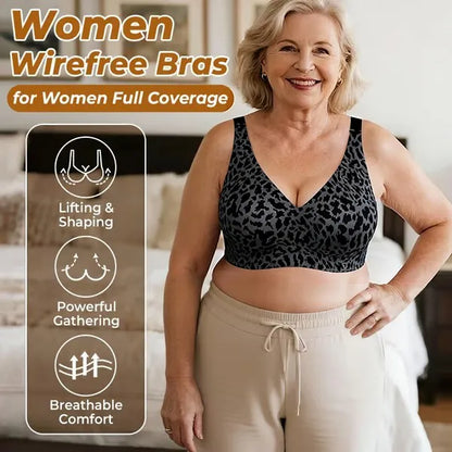 🔥Super Firming Leopard Print Jelly  Bra | Women Wirefree Bras 👍No More Sagging Breasts